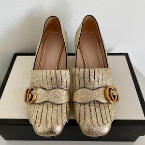 Gucci mid-heel leather pump